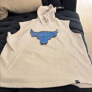 Under Armour White Sleeveless Hoodie - Project Rock Collection
